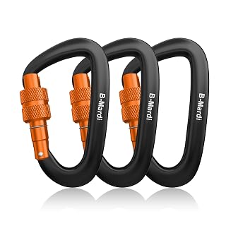 B-Mardi Carabiner Clips Heavy Duty 12kN (2697 lbs)-Lightweight Locking Carabiners for Camping, Hiking, Hammock, Dog Leash Harness, Outdoor and Gym etc, Keychains& Utility