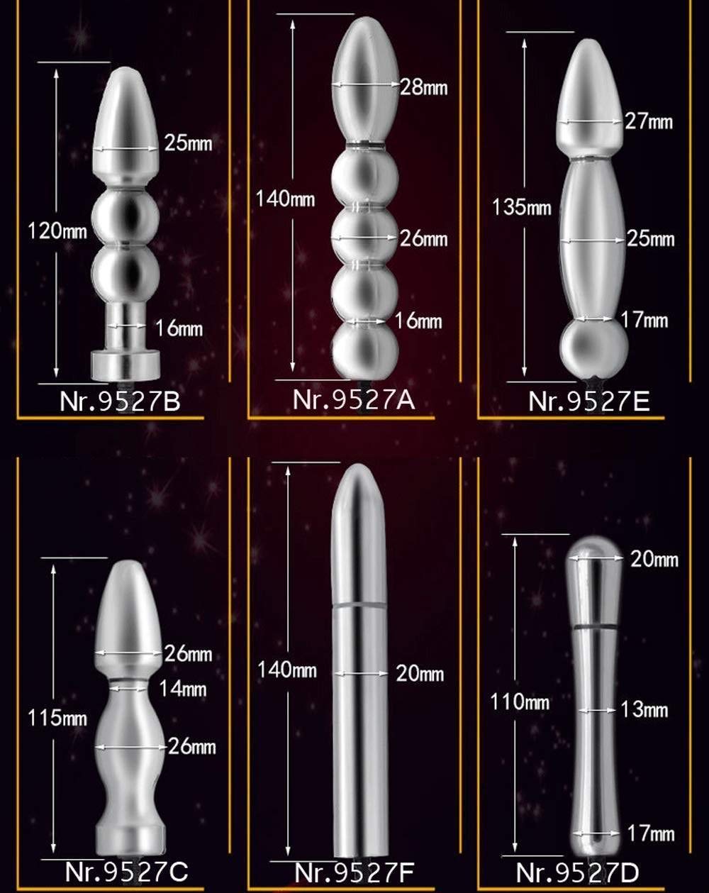 Estim Plug Electric Anal and Vaginal Dildo Bipolar Anal Plug Anal Plug  Beads Butt Plug Stainless Steel Accessories for Electrical Stimulation  Probe Sex Toys for Women Men Couples : Amazon.de: Health &
