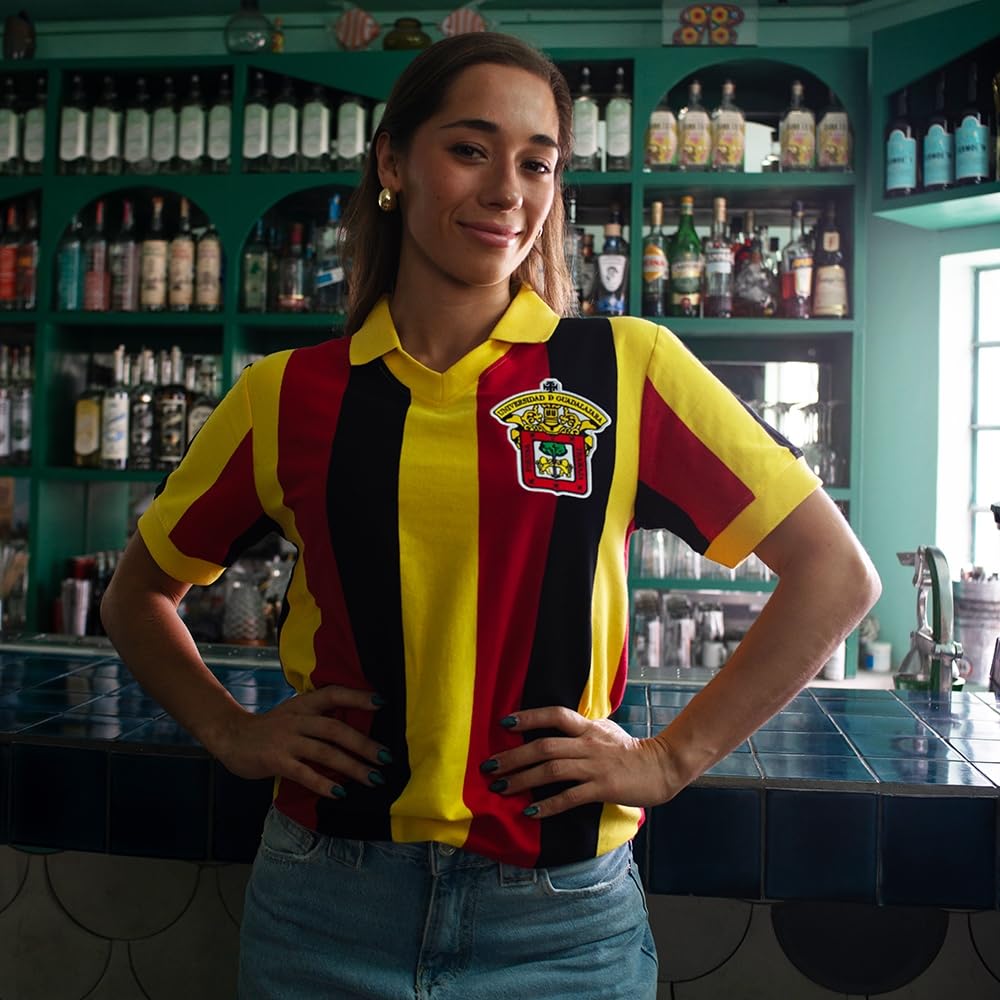 Copa - Camiseta de Fútbol - Hombre - Leones Negros 1974 - Retro - Manga Corta - Rojo/Amarillo - 100% algodón