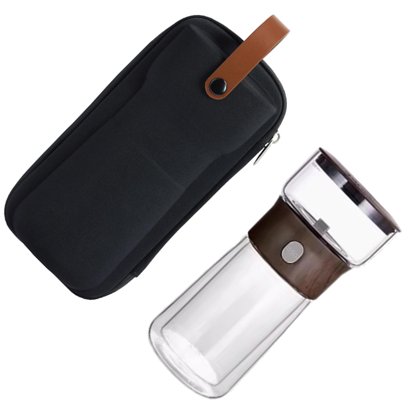 Piceioep Compact Individual Tea Maker Highlighting Tap Brewing Spill Verification Plan Includes Travel Bag for Convenience Twin Wall