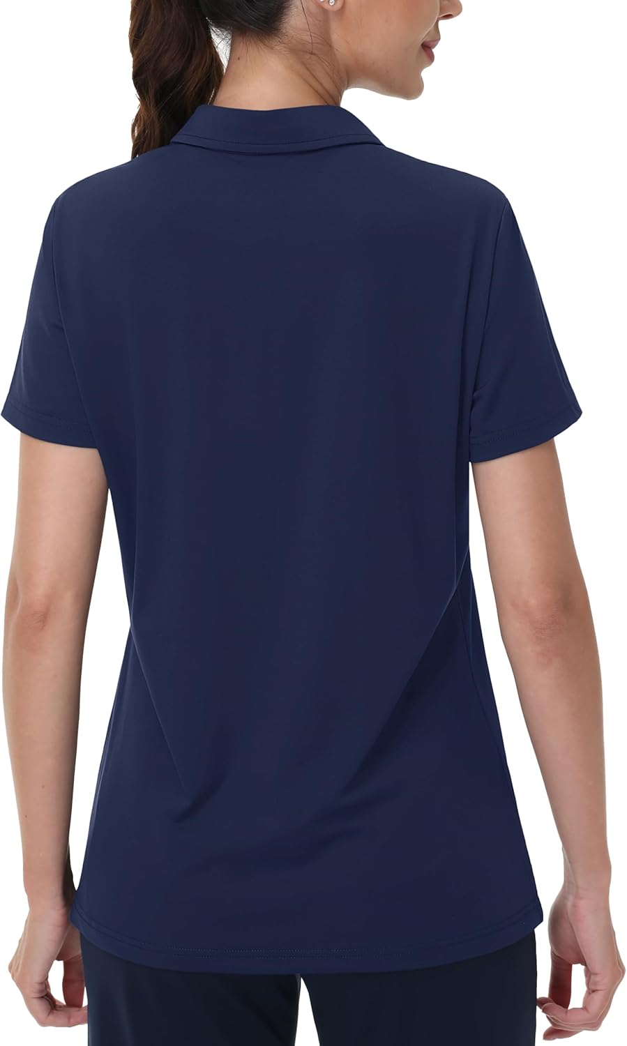 MAGCOMSEN Women's Golf Shirts Short Sleeve Polo Collared Tennis Shirt V Neck Quick Dry Sun Protection UPF 50+ - Image 2