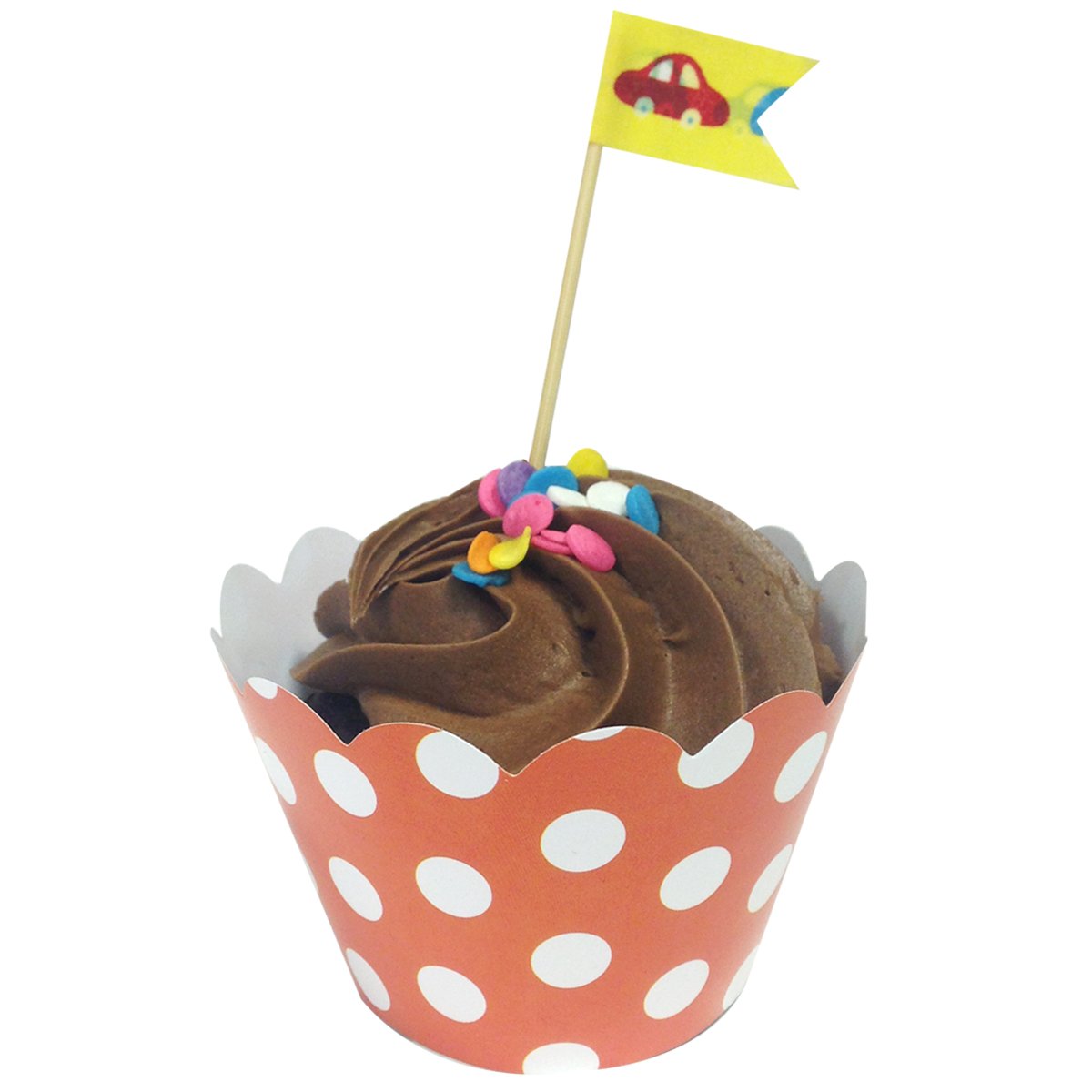 Allydrew Standard Size Polka Dots Cupcake Wrappers (Set of 60), Orange