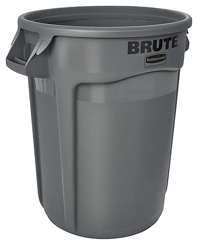 Rubbermaid Commercial Products Fg264360 Brute - Bote de basura, redondo, resistente, 44-galones, color gris