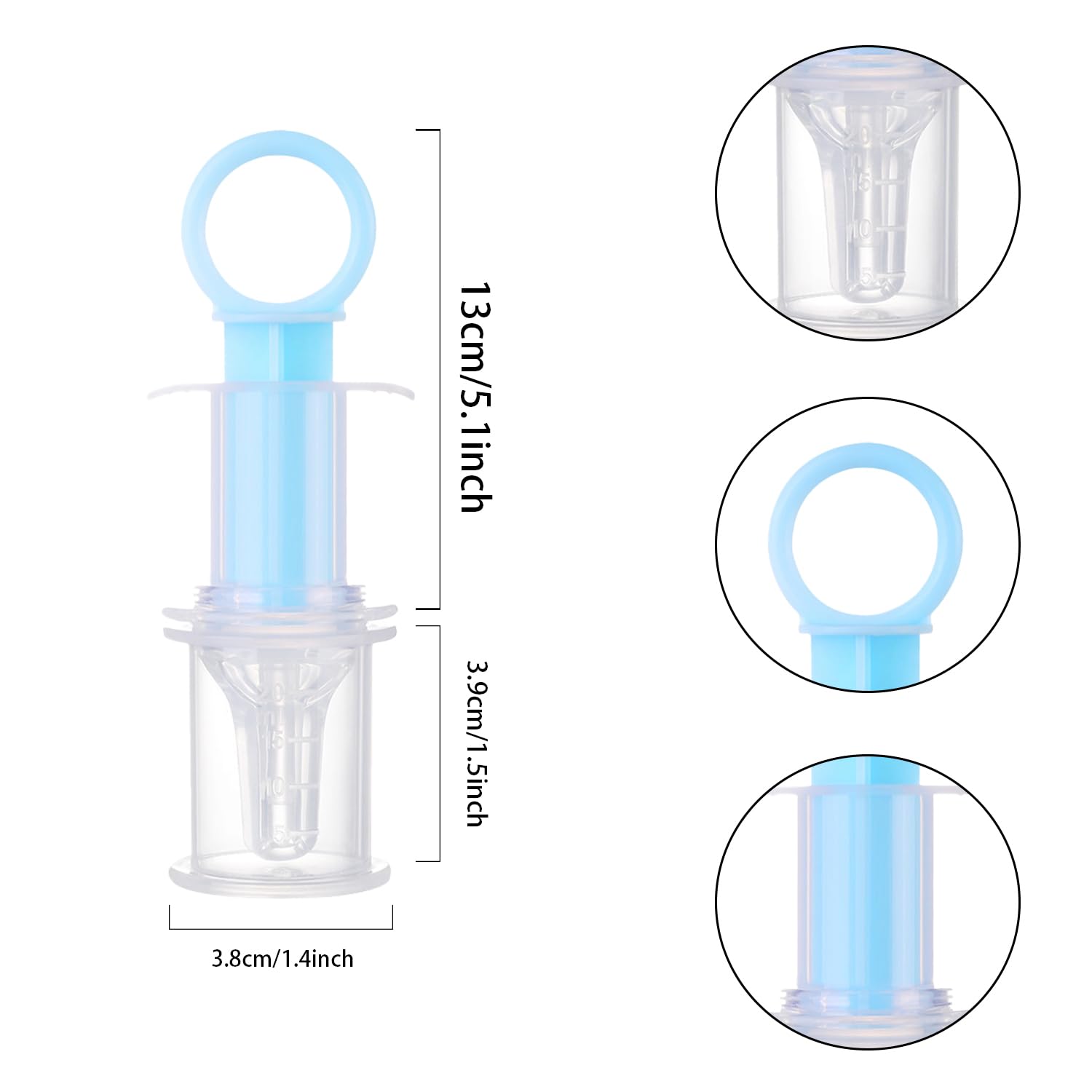HAICN 2Pcs Oral Feeding Syringe Liquid Feeder Dispenser Silicone Feeder Liquid Inlet at Both Sides Choke-Proof Cups for Adults - Image 2