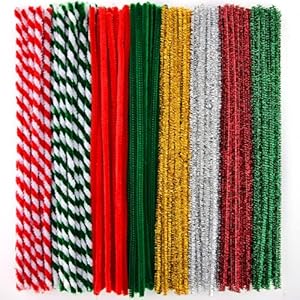 Hapeper 200 piezas de limpieza de pipas de Navidad con purpurina para manualidades, proyectos de suministros, 8 colores