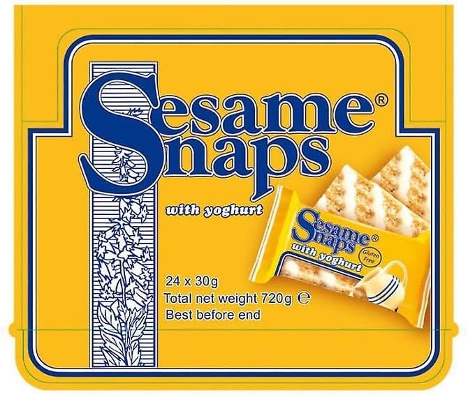 Sesame Snaps 30g | Suitable for vegetarians | Gluten free | (24 Pack, Yogurt)