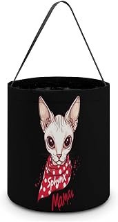 Sphynxes-Mamas Cat Halloween Treat Bag Reusable Candy Basket Tote Goody Bags Gift Party