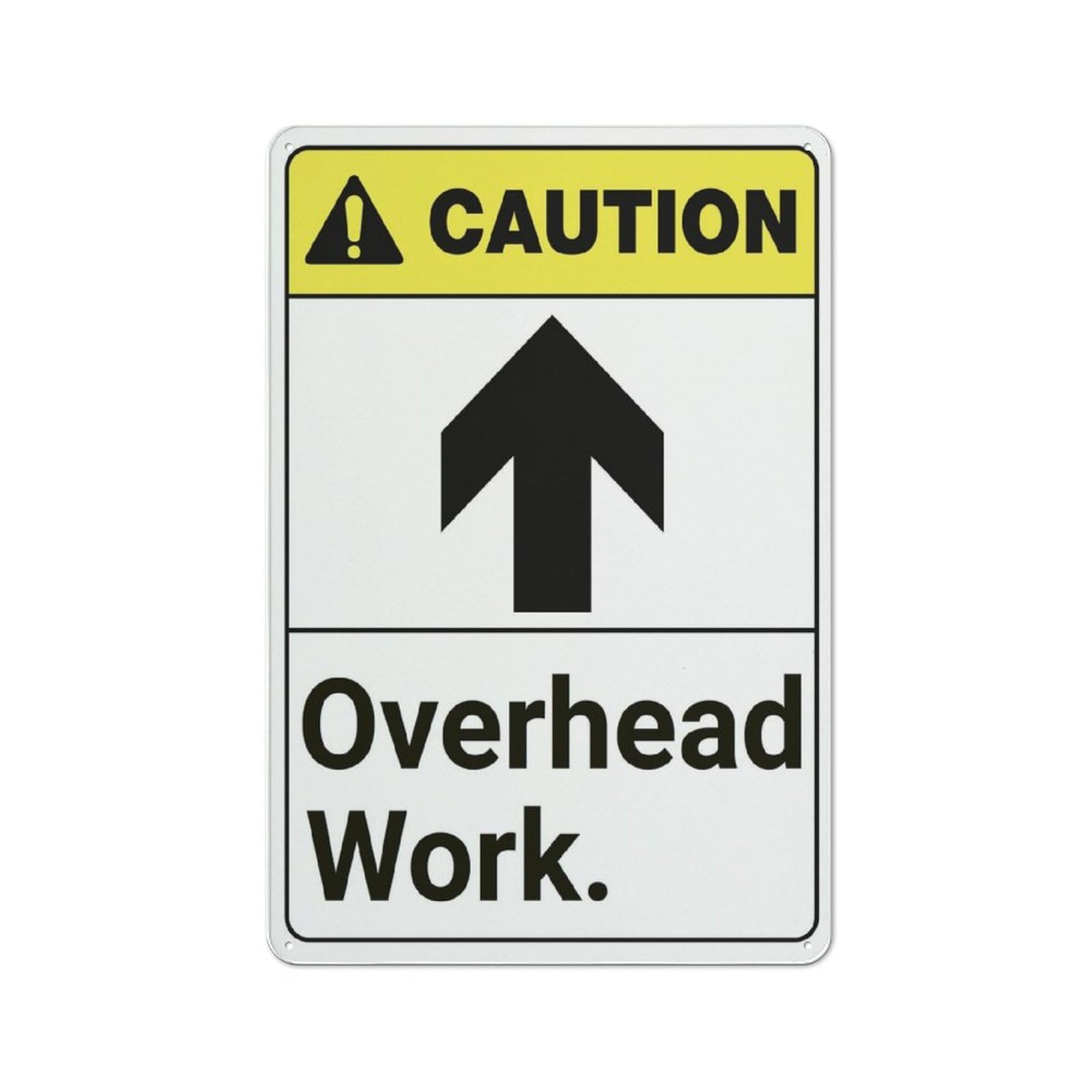 Xewazd A436 8"X12" Rust-Free Aluminum Caution Sign - Overhead Work (With Up Arrow) | Uv Printed, 4 Pre-Drilled Holes, Weatherproof | For Business