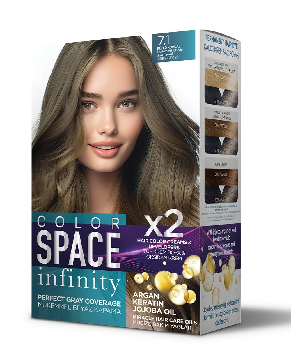 Color Space Infınıty Set Saç Boyası 7.1 Küllü Kumral