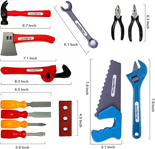 Miniatura 6 de KEJIH 21 piezas juego de herramientas de juguete para niños y herramientas de juego eléctrico juguetes de construcción herramientas de trabajo