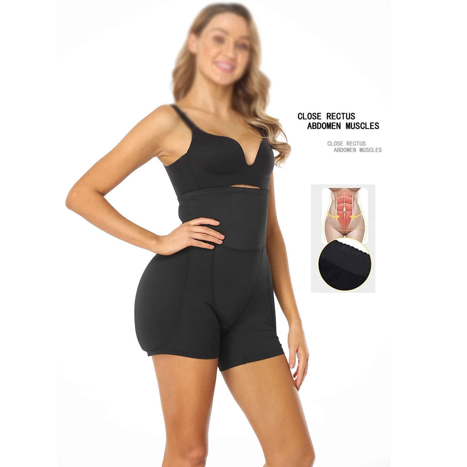 Mutandine Imbottite a Vita Alta da Donna, Modellanti per Fianchi, Controllo dei Glutei, con Imbottitura Leggera e Traspirante, B-5X