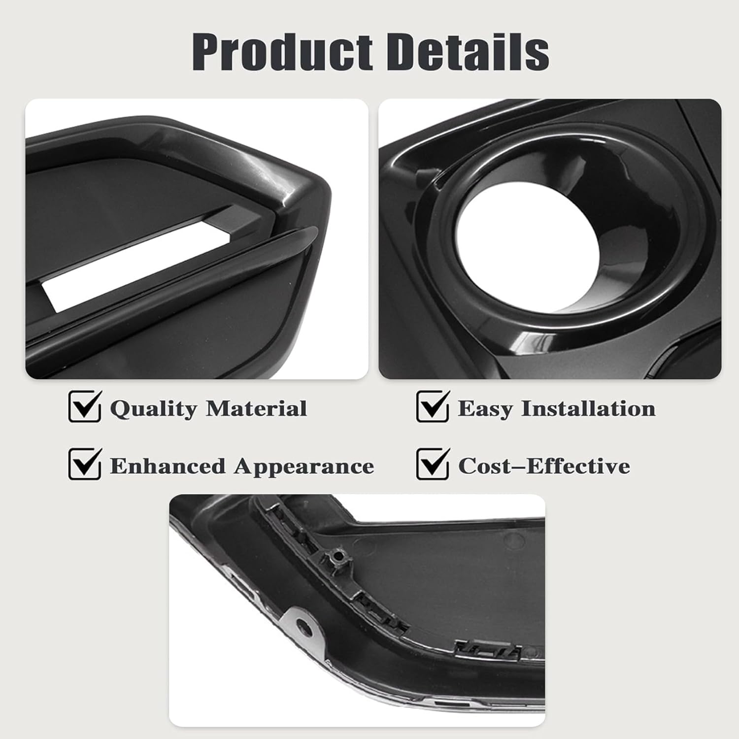 FZJDSD 1Pc Fog Light Cover Set Compatible with Honda Civic Hatchback 2020 2021 Front Right & Left Fog Light Grille Cover