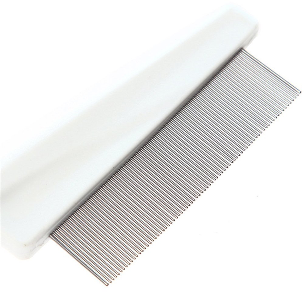 Peigne anti-puces, Profi anti-puces, acier inoxydable Pin Brosse de toilettage anti-puces Traitement propre Outils Pet fin/large Acier Petite, poux & poussière pour chat et chien, 18 x 4 cm