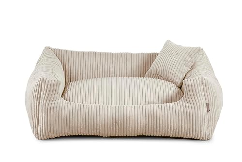 Gutekissen® Hundebett aus weichem Material, gefüllt mit Polyurethanschaumstoff, Geripptes Material…