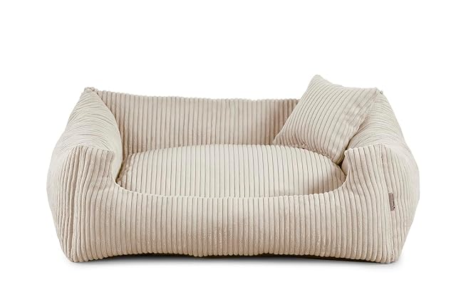 Gutekissen® Hundebett aus weichem Material, gefüllt mit Polyurethanschaumstoff, Geripptes Material…