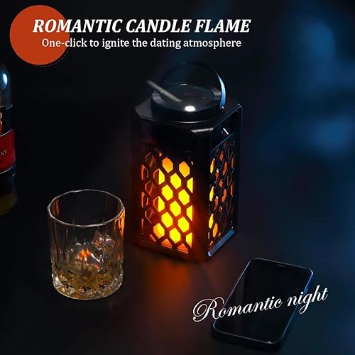 Miniatura 2 de Altavoces Bluetooth para exteriores, impermeables, portátiles, con llama LED con atmósfera de antorcha, 10 W, graves mejorados para patio, porche,