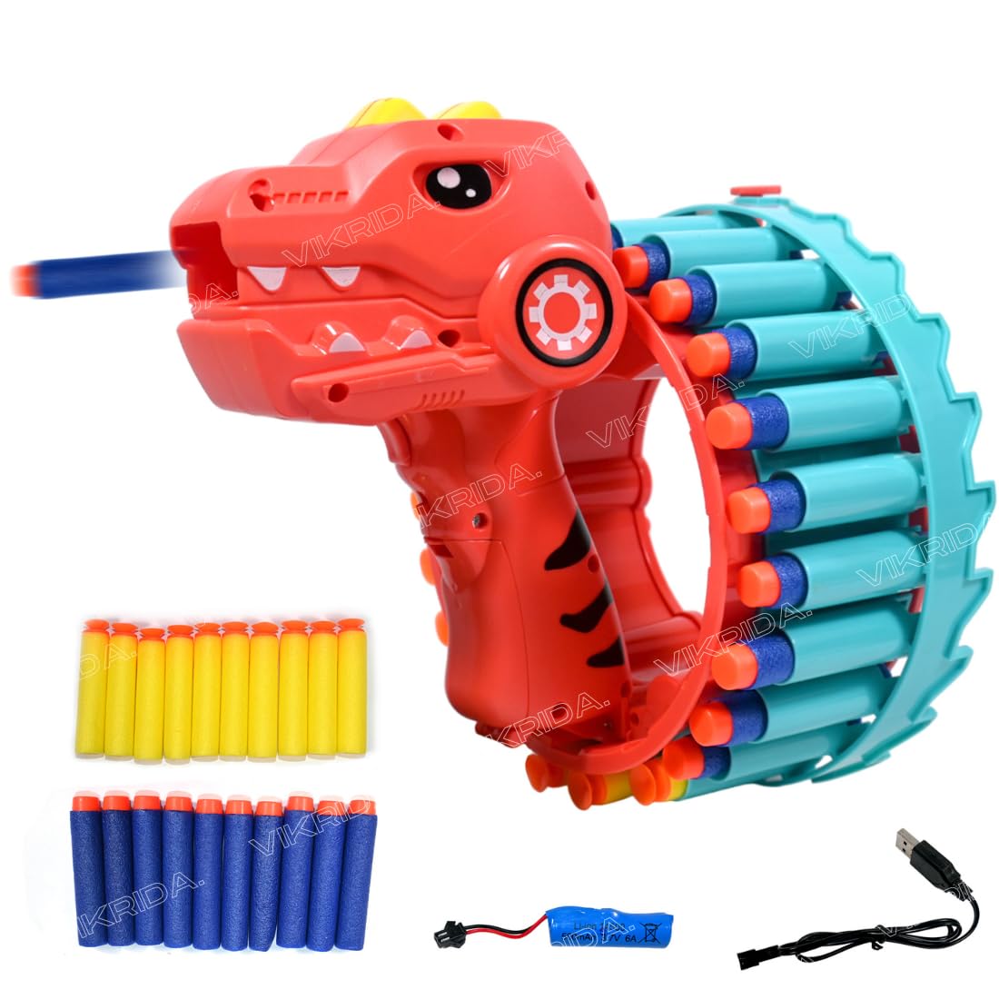 See full amazon price history chart for VikriDA 34 Burst Automatic Electric Dinosaur Toy Gun, Wrist Blasting EVA Soft Bullet Gun 40 Dart, Built-in Rechargeable Battery VikriDA 34 Burst Automatic Electric Dinosaur Toy Gun, Wrist Blasting EVA Soft Bullet Gun 40 Dart, Built-in Rechargeable Battery (B0CXM51NKF) Amazon Price History, Amazon Price Tracker