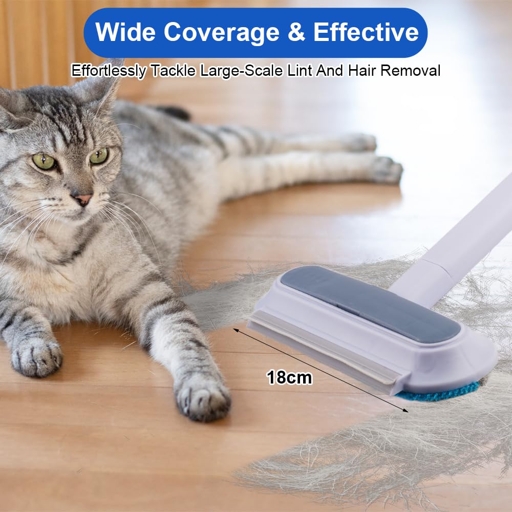 1 strumento di rimozione dei peli di animali domestici, spazzola multifunzionale per capelli, 45 cm, estensibile e riutilizzabile, per rimuovere i peli di cani e gatti, per divano, mobili, tappeti
