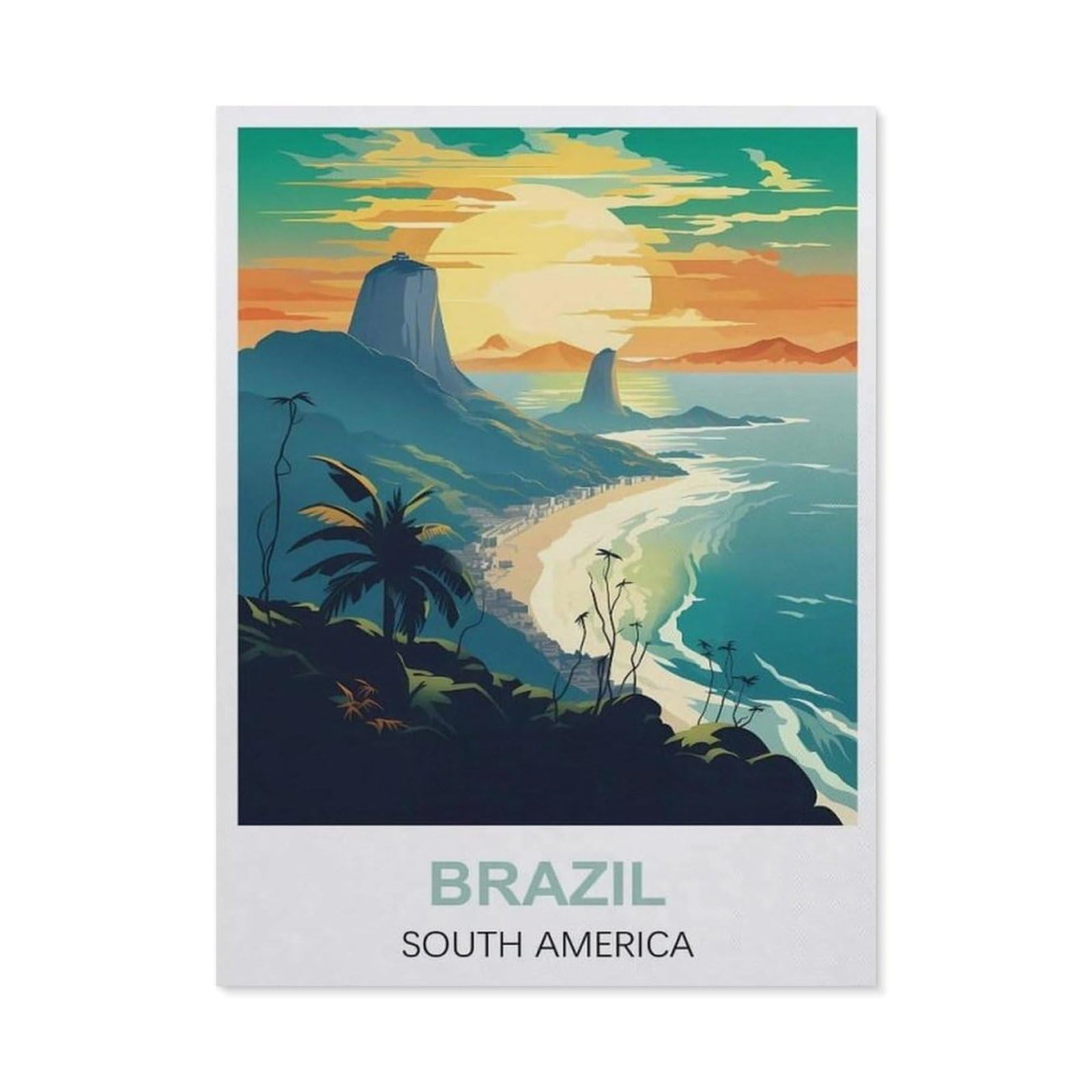 Vintage Art Metal Signs Funny Sign，Brazil South America(30x40cm）