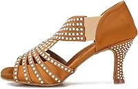 Vista 2 de Women Rhinestone Dance Shoes Ballroom Latin Salsa Bachata Performance Dance Dancing Shoes