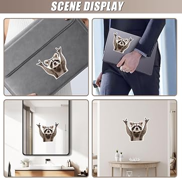 Rocking Raccoon Car Sticker Decal, Vinyl Window Bumper Sticker