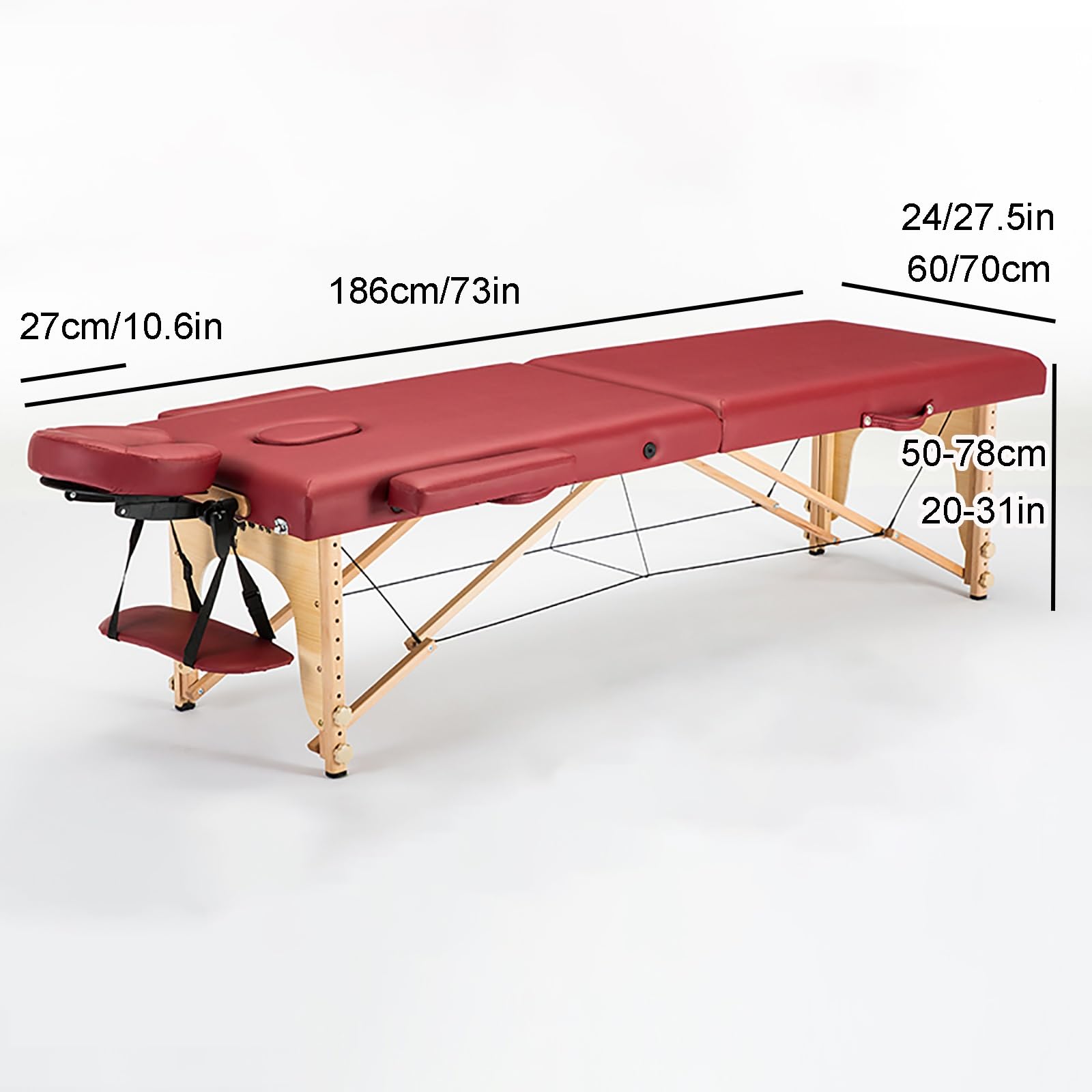Lettino Massaggio Portatile, Lettino da Massaggio 2 Lettino Portatile Pieghevole for Extension Ciglia Tavolo for Tatuaggi di Bellezza Altezza Regolabile con Borsa for Il Trasporto Lettino da Salone Le