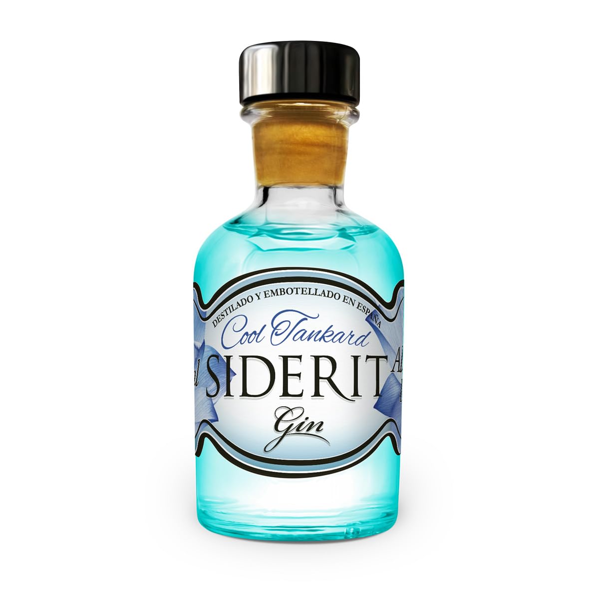 SIDERIT Gin CoolTankard 43% Vol, Pack 12 Miniaturas 50ml – Ginebra artesanal con flor de borraja y botánicos. Destilación en vidrio para pureza excepcional. Dulce y floral.