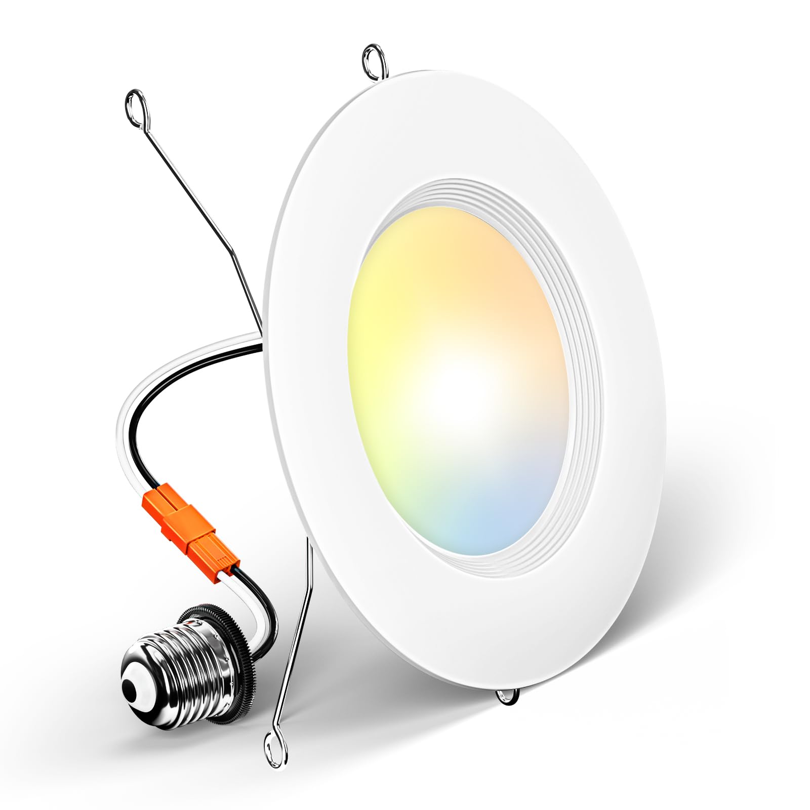 Amico1 Pack 5/6 inch 5CCT LED Recessed Lighting, Dimmable, IC & Damp Rated, 12.5W=100W, 950LM Can Lights with Baffle Trim, 2700K/3000K/4000K/5000K/6000K Selectable, Retrofit Installation - ETL & FCC