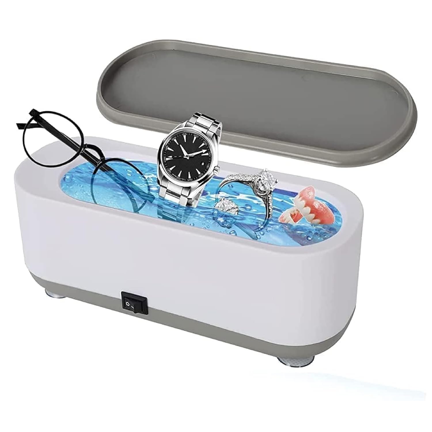 CpixenCpixen Ultrasonic Cleaner Jewellery Sonic Cleaner 45000Hz Ultrasonic Glasses Cleaner Bath Ultrasound Cleaning Machine for Jewelry Rings Pendant Pandora Bracelets Glasses Watch Shavers Dentures