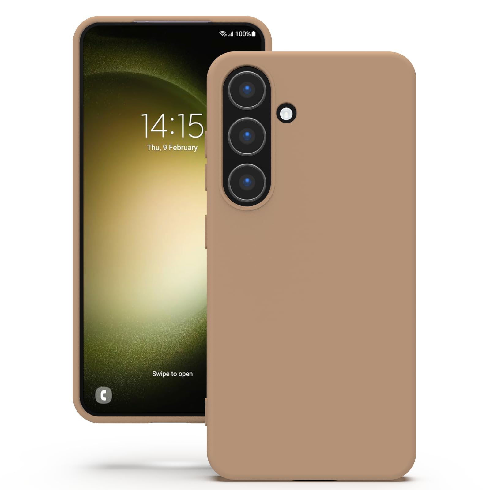 YATWIN Silicone Back Case for Samsung Galaxy S23, Soft-Touch Phone Back Cover for Samsung Galaxy S23-Milk Tee, Beige