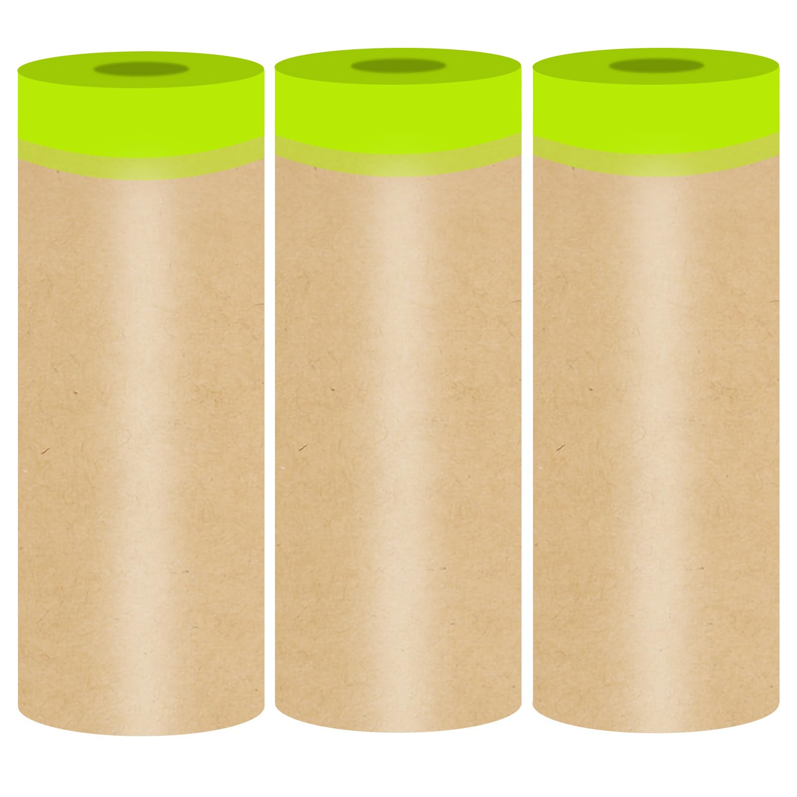 Pre-Taped Masking Paper for Painting, 18 inch x 50 feet Tape and Drape Painters Paper, Paint Adhesive Protective Paper Roll for Covering Skirting,