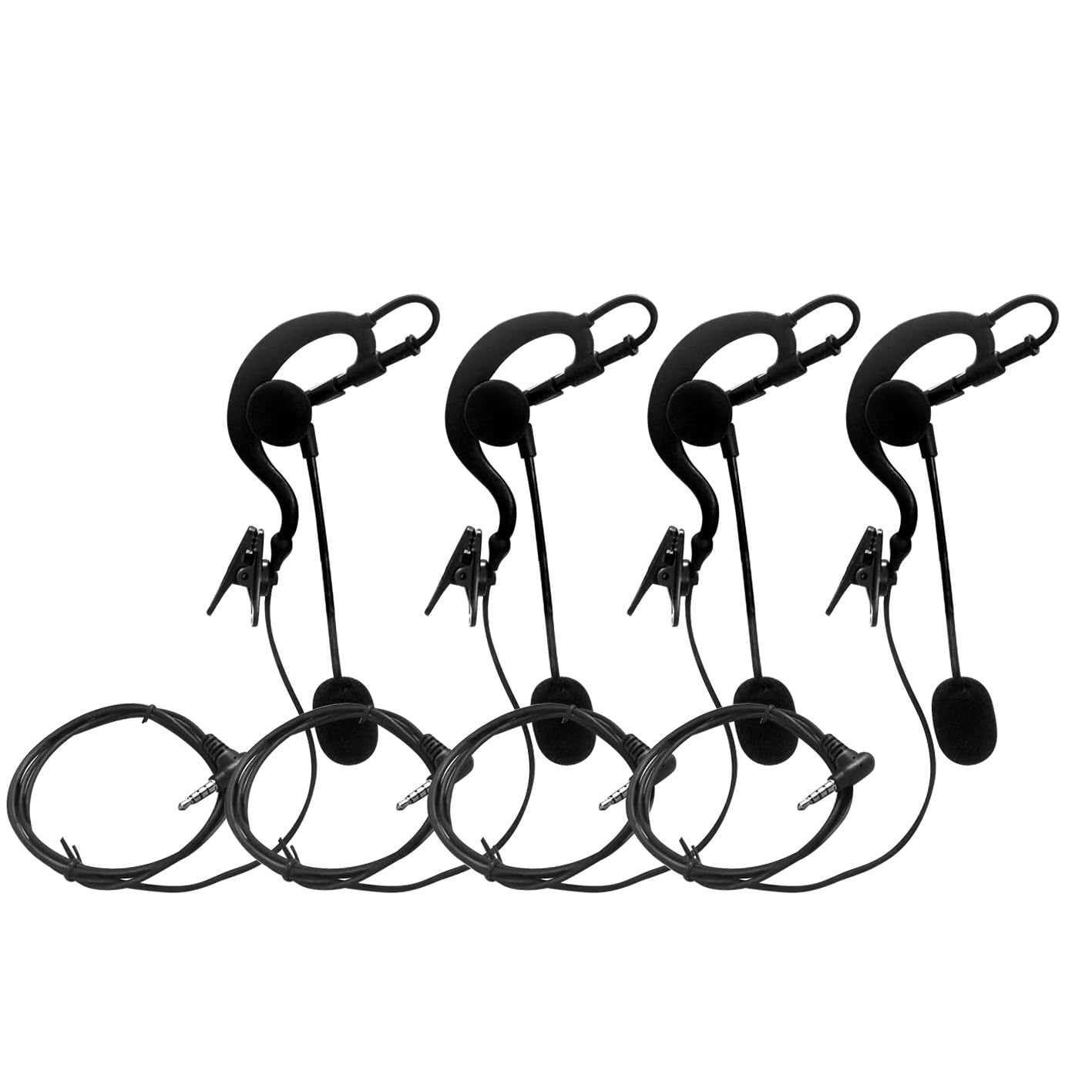 QSPORTPEAK Auricolari Professionali da Arbitro, Auricolari in-Ear Jack da 3,5 mm per Arbitro di Calcio per interfono per V6 / V4 / FBIM (4 Pezzi)