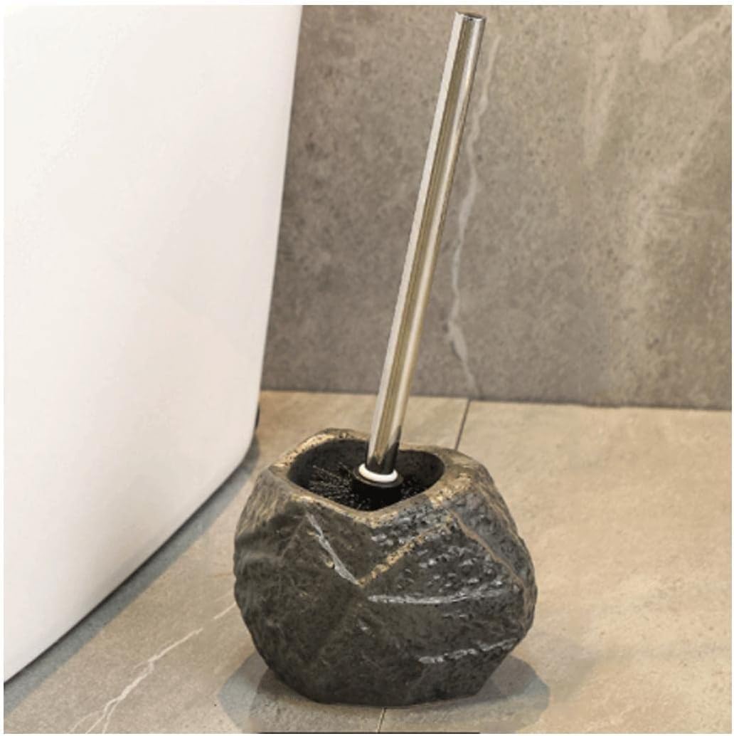 Eficiente Cepillo de Baño Escobilla de baño montada en el Suelo con Soporte de cerámica, escobilla de baño y Soporte con cerdas de Abs, Cepillo Limpiador de Inodoro Vintage Reutilizable