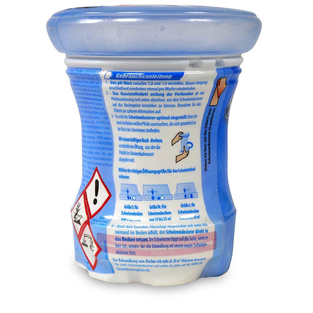 HTH Mini-EASYCLIC 750 g Komplettpflege für 1-2 Monate | Optimal für Quick-Up Frame Pools oder Stahlwandbecken | Langzeitdesinfektion auf Chlorbasis zur Dauerchlorung Antialgen Wirkung und Klareffekt
