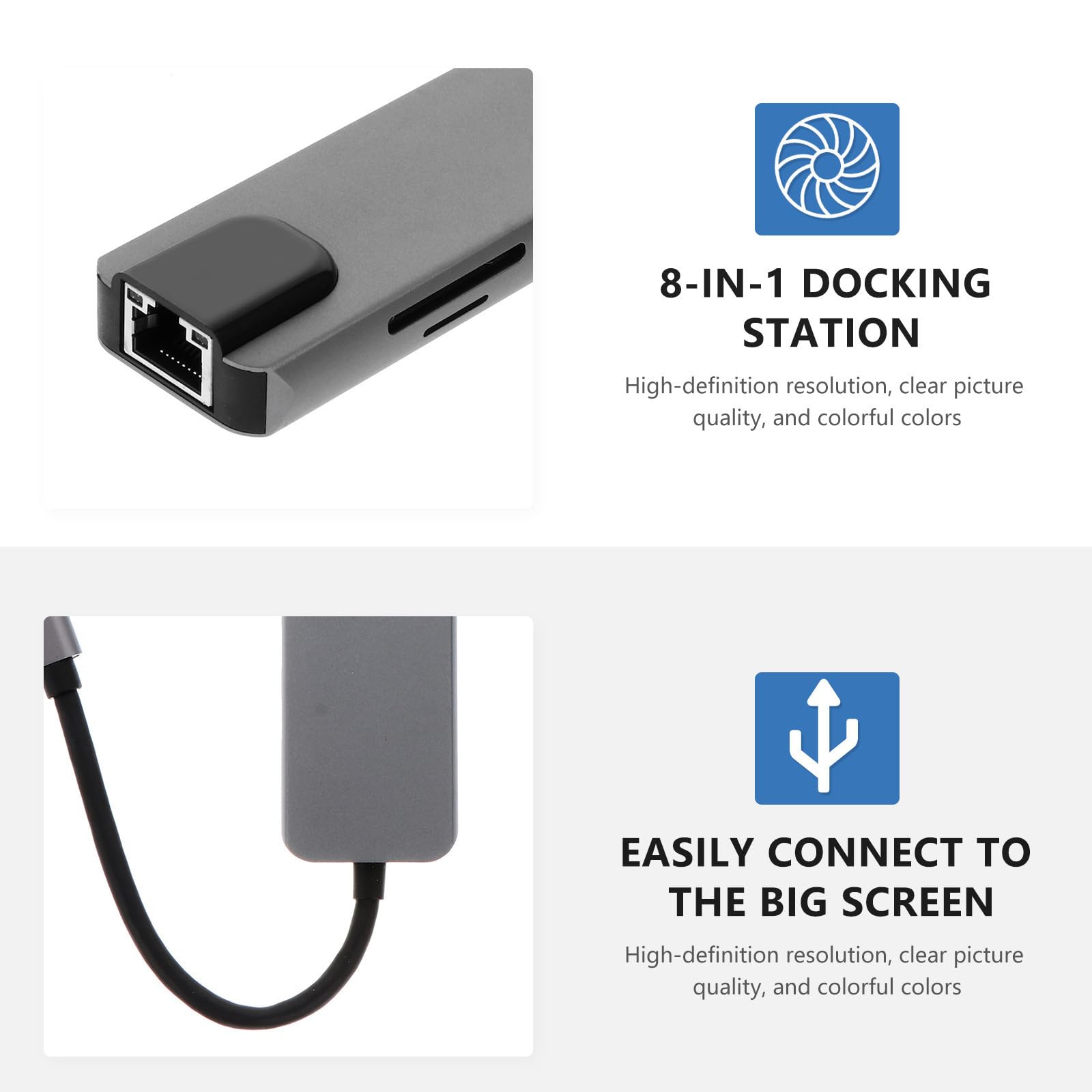 Hub Adattatore Multiporta USB C Otto in 4k Lega di Alluminio