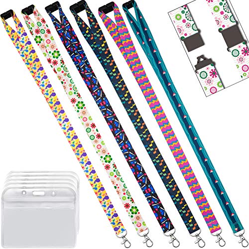 6 Pack Lanyard with id Badge Holder Cruise lanyards for Keys Women Kids Cruise Ship Card id Breakaway Lanyard for id Badges Holder YOUOWO Hall Pass Lanyards Quick Release Office Neck Safety Lanyards