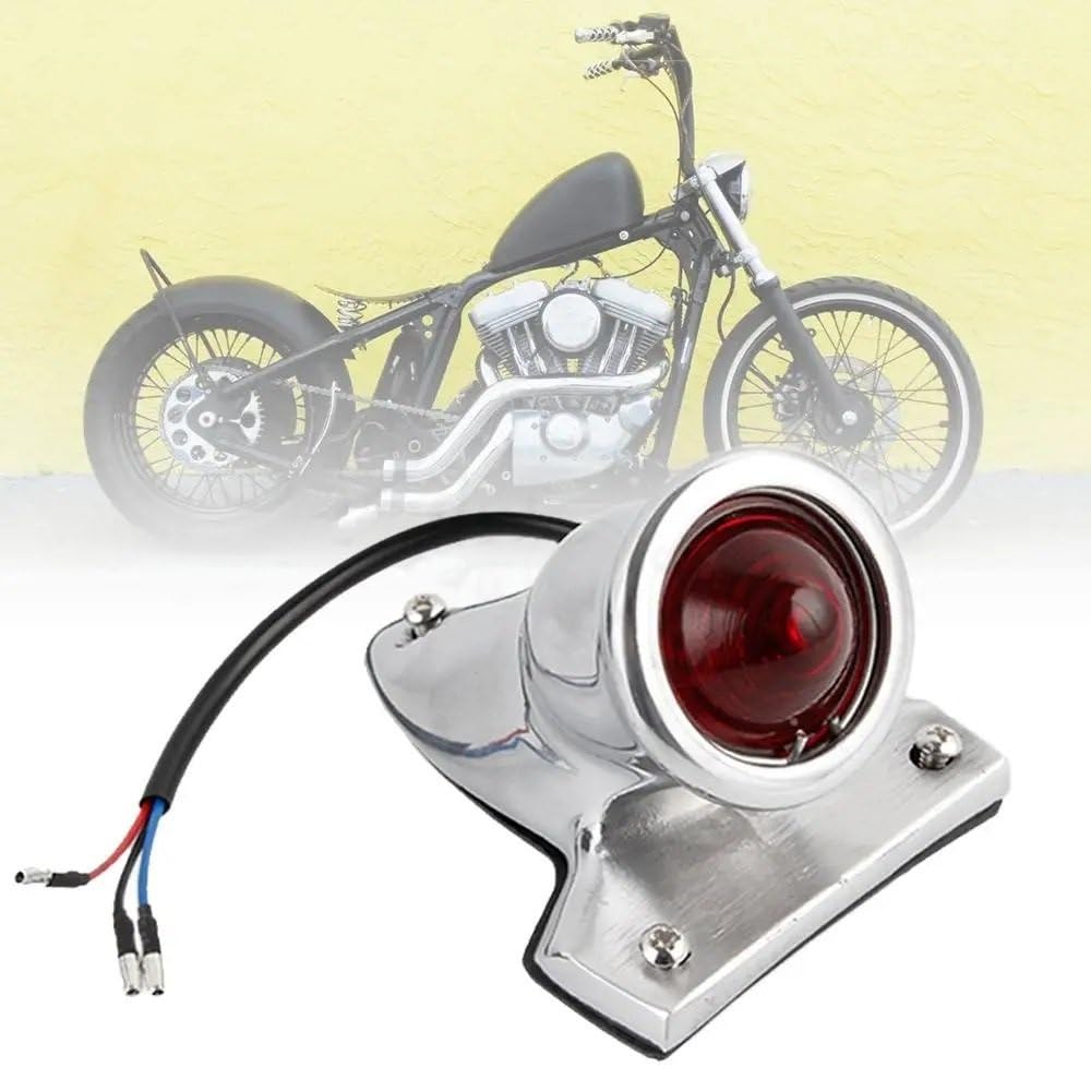 światło hamowania tylne światło hamowania Do Choppera Bobbera | Lampa Soczewka tablicy rejestracyjnejMotocykl aluminiowy chromowany retro czerwony wspornik tylnego światła hamulca