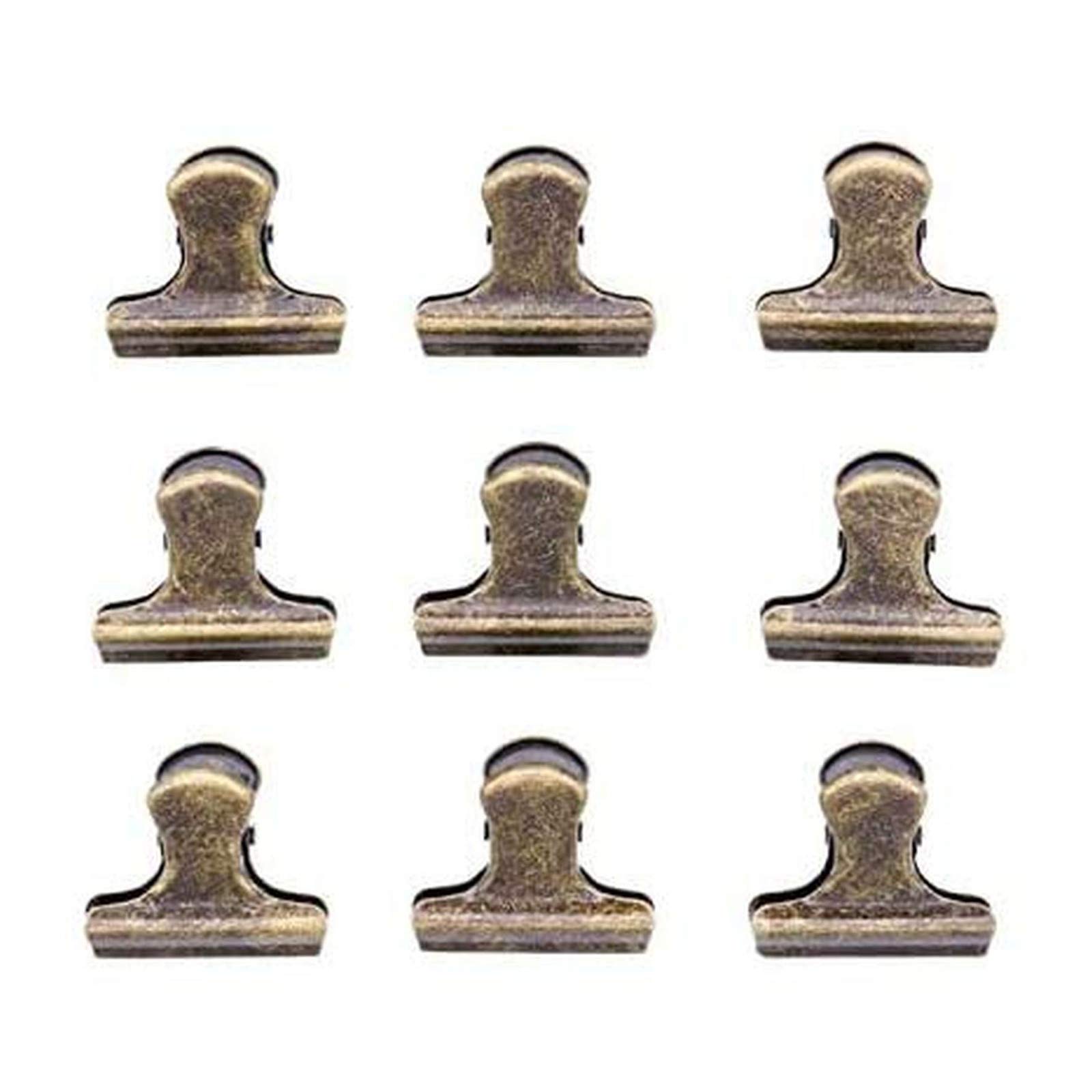 YuuHeeER Vintage Seal Clamps for Coffee Tea Food Bags Bulldog Clips Without Hole Paper Metal Bronze 20 Pack