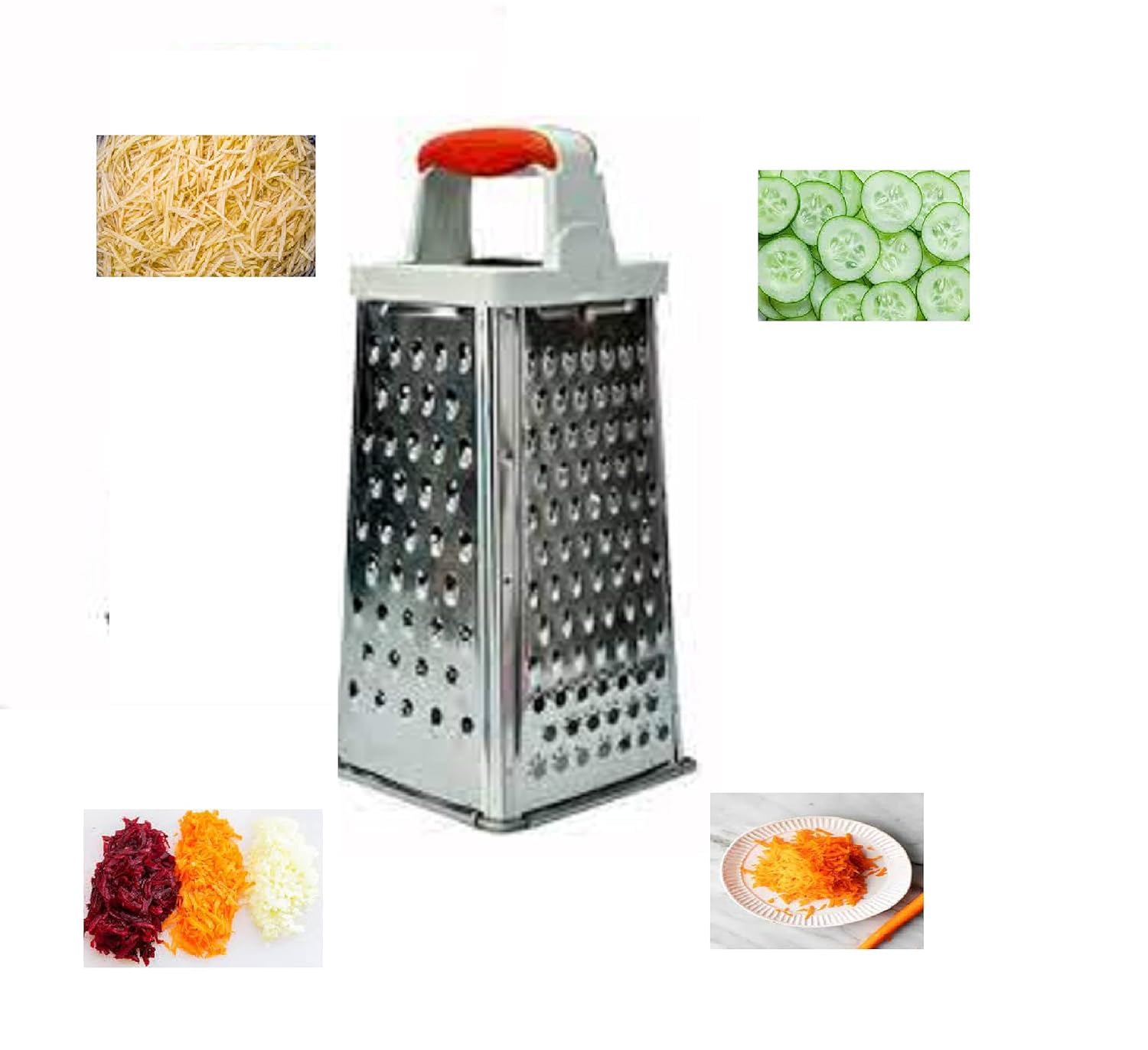 Kitchen Stainless Steel 4-Sided Box Food Grater Vegetable Cheese Slicer Shredder Kitchen Stainless Steel 4-Sided Box Food Grater Vegetable Cheese Slicer Shredder