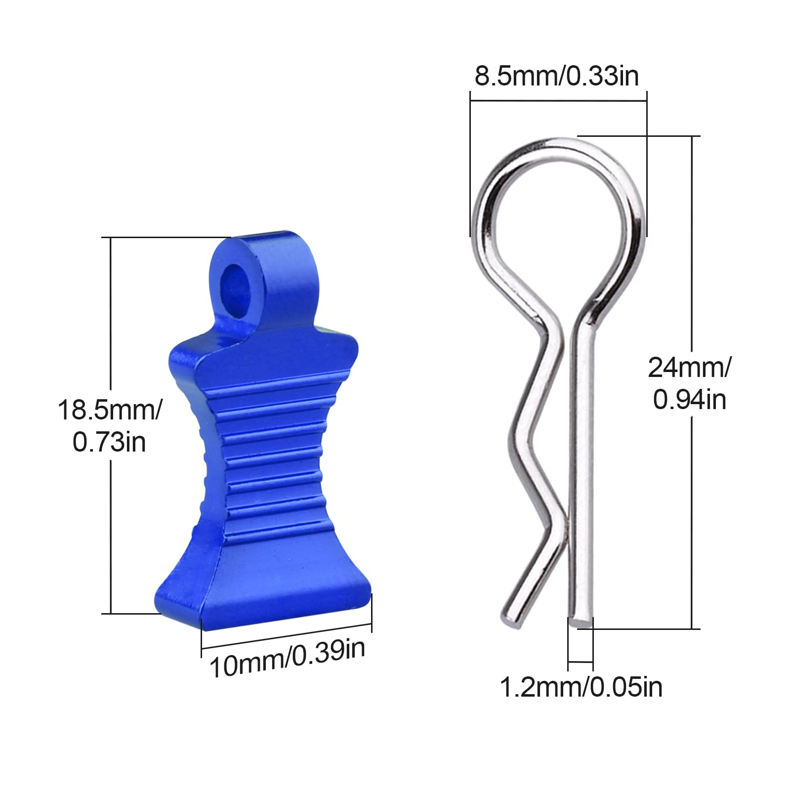 RC Car Body Clips with Pull Tab for 1/10 1/12 Scale Traxxas Axial Redcat Losi Tamiya HPI HSP RC Truck Crawler Buggy On Road Touring Racing, Set of 4 (Navy Blue)