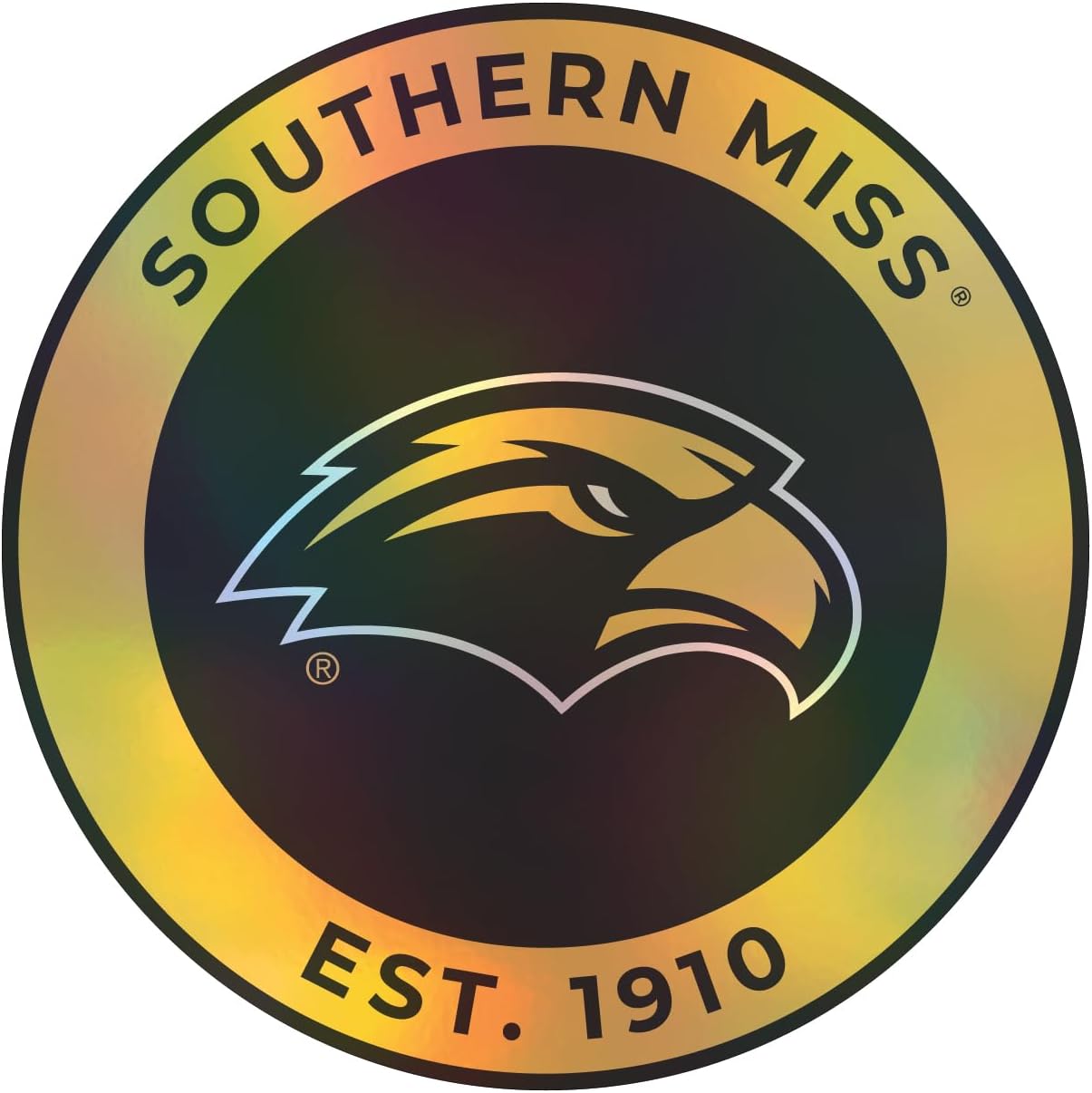Southern Mississippi Golden Eagles 8-Inch Holographic Vinyl Decal Sticker Officially Licensed 4-Pack