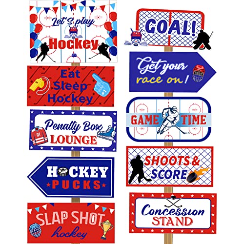 Image of Gueevin 20 Pcs Party Supplies Decorations Home Sign Cutouts for Bulletin Board Party Decorations Supplies(Hockey)
