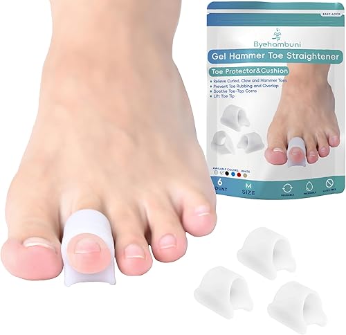 Byehambuni Corrector de dedos de gel en martillo Alisadores de dedos de martillo para dedos rizados Separadores de dedos para mujeres y hombres