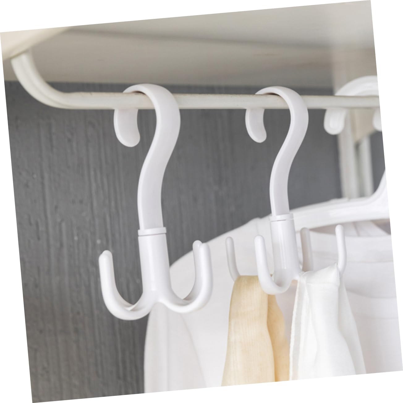 ABOOFAN 3pcs Rotating Hooks Hanger for Scarves Ties Shoes Multifunctional Closet Organizer White for Accessories Storage and Easy Access