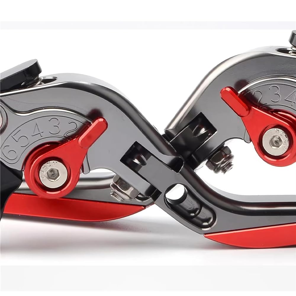Motorrad verstellbar Klappbarer ausdehnbarer Griff Passend für CB750 HORNET CB 750 Hornet 2023 2024 2025 CNC Bremshebel Bremskupplungshebel Hornet 750 (Rot)