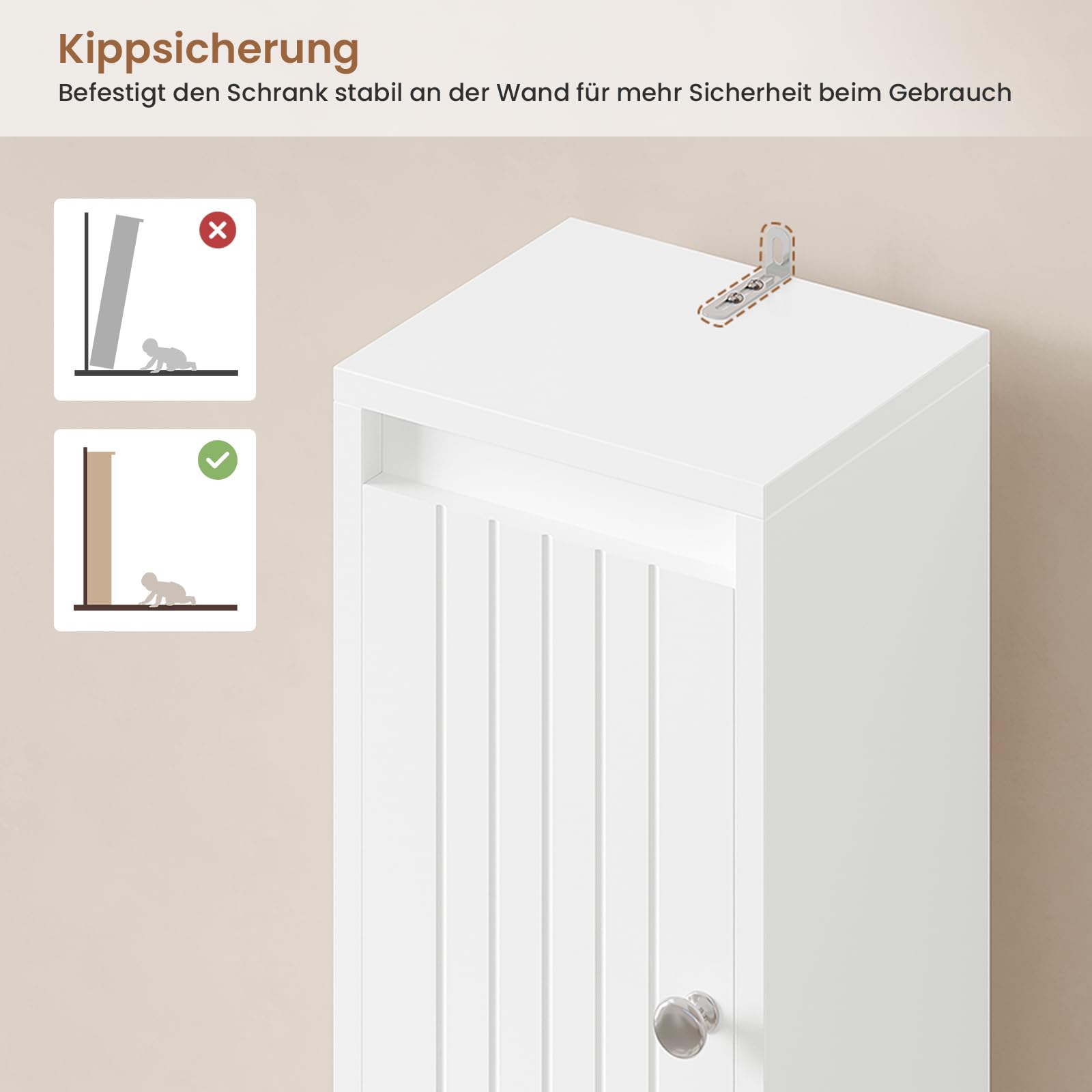Meuble Colonne de Salle de Bain, Meuble de Rangement avec Étagères Réglables, 2 Tiroirs, Compartiments Ouverts, Armoire Toilette Haute pour Les Petits Espaces, Blanc, 20 x 20 x 180 cm