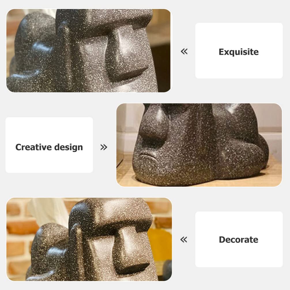 Porta Fazzoletti Moai in Resina Nera Decorativo per Bagno | Design Creativo e Unico, Uso Pratico Quotidiano, per Casa e Ambiente Domestico