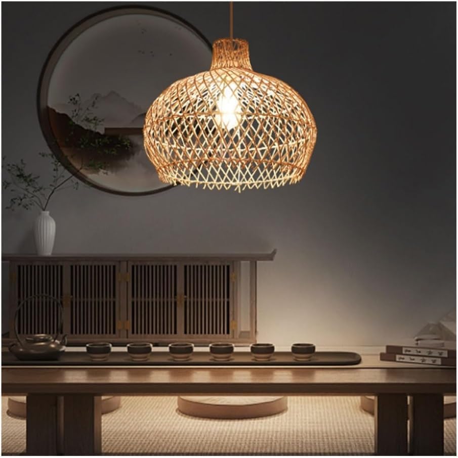 Lustre en rotin bohème rétro pour éclairer votre table de salle à manger