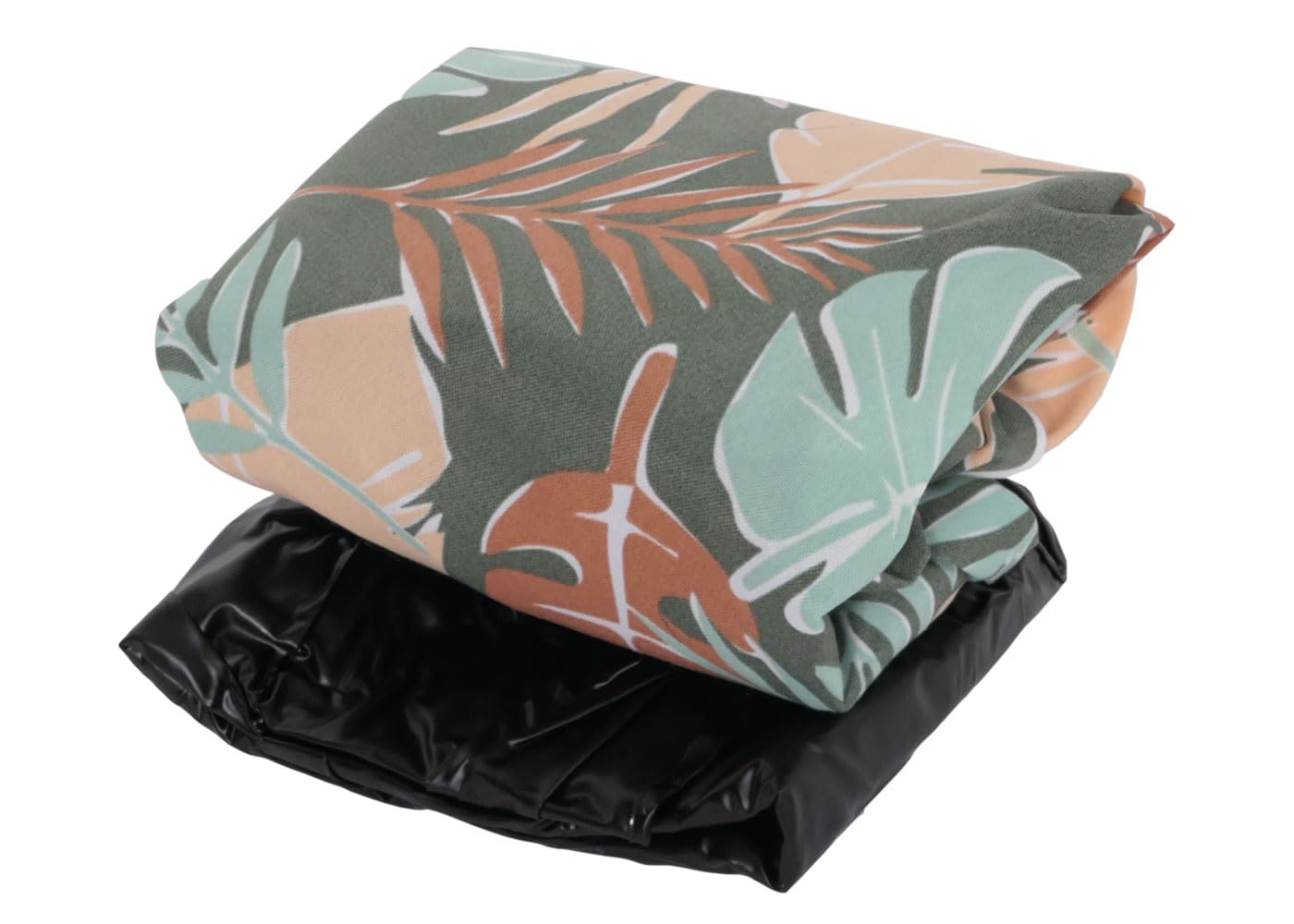 Mendler Pouf poggiapiedi Gonfiabile Interno Esterno HWC-G31 Spun Poly 55x55x29cm Foglie