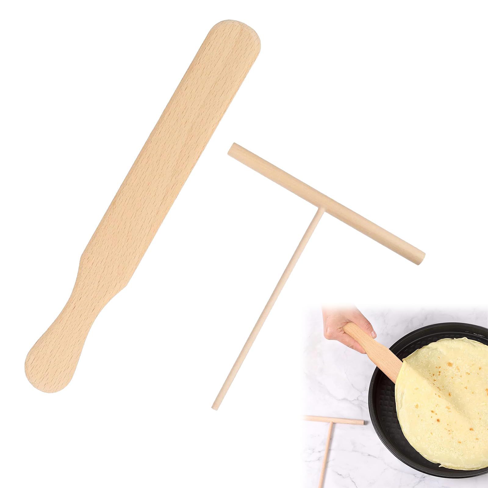 Spatola Distributore Per Crepes E Pancake In Acciaio Inox 304 – Impugnatura A T, 12,2x20 Cm – Perfetta Per Cucina Domestica E Professionale